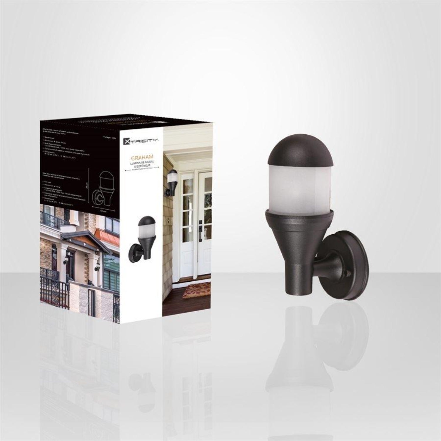 Xtricity - Luminaire Mural Extérieur, Hauteur de 11.41'', De la Collection Graham, Noir - Simple Boutique