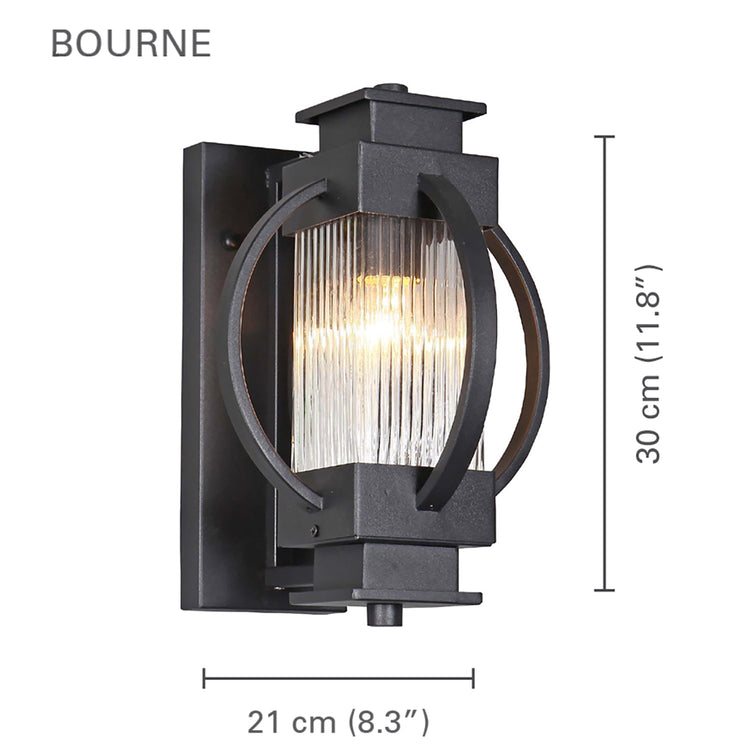 Xtricity - Luminaire Mural Extérieur, Hauteur de 11.81'', De la Collection Bourne, Noir - Simple Boutique