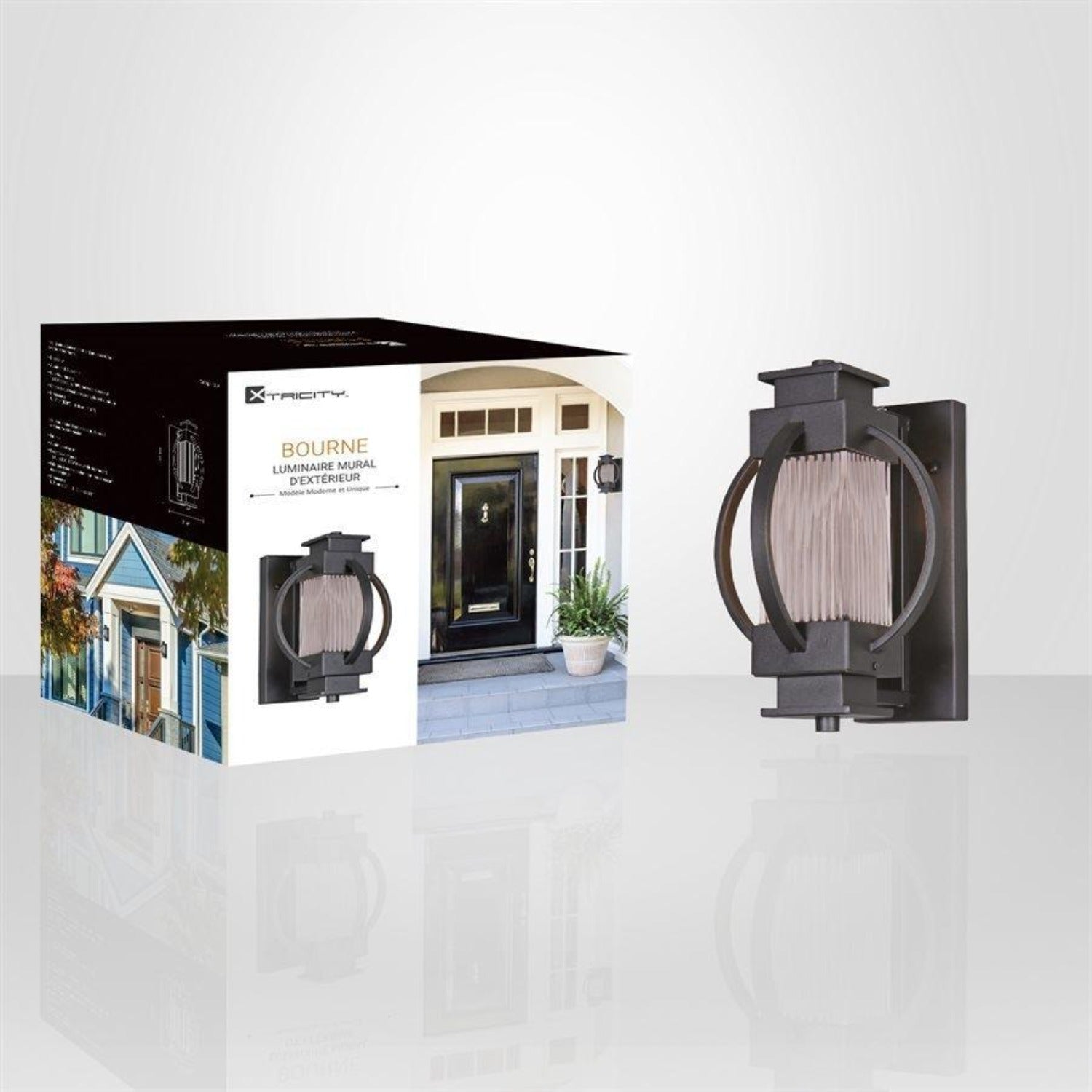 Xtricity - Luminaire Mural Extérieur, Hauteur de 11.81'', De la Collection Bourne, Noir - Simple Boutique