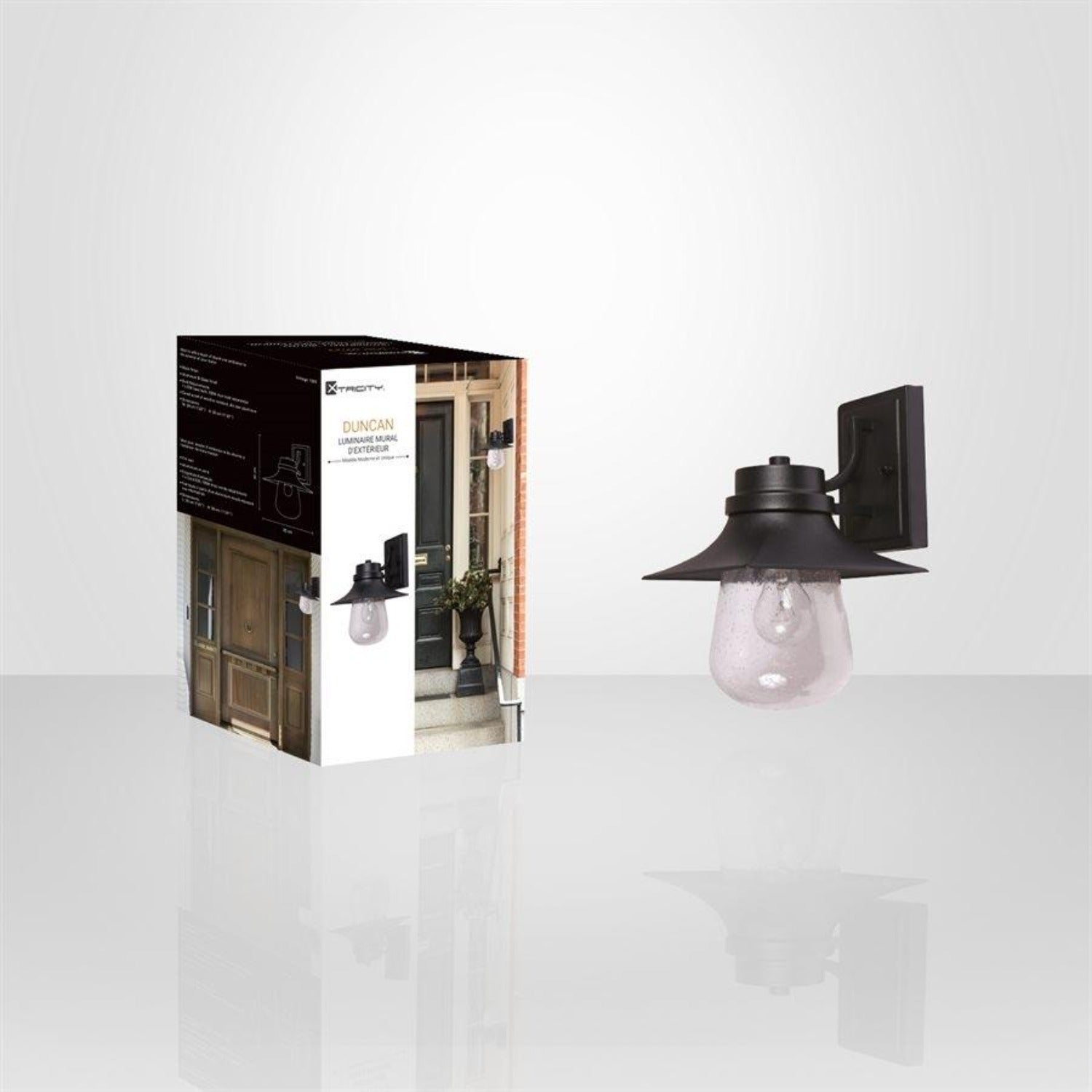 Xtricity - Luminaire Mural Extérieur, Hauteur de 11.81'', De la Collection Ducan, Noir - Simple Boutique