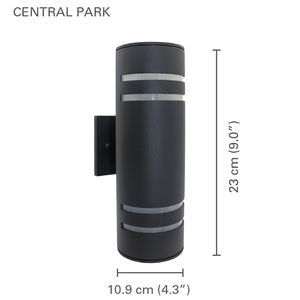 Xtricity - Luminaire Mural Extérieur, Hauteur de 12.99'', De la Collection Central Park, Aluminium Noir - Simple Boutique