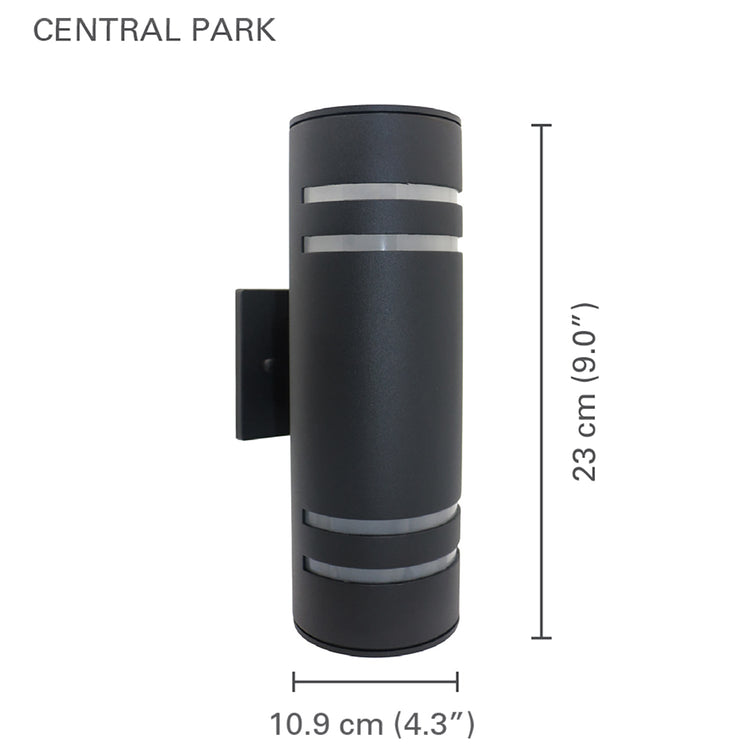 Xtricity - Luminaire Mural Extérieur, Hauteur de 12.99'', De la Collection Central Park, Aluminium Noir - Simple Boutique
