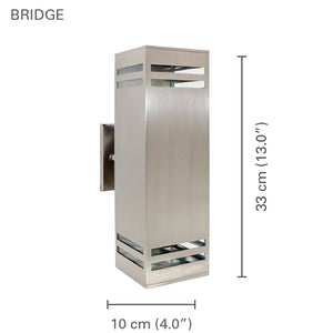 Xtricity - Luminaire Mural Extérieur, Hauteur de 13'', De la Collection Bridge, Nickel - Simple Boutique