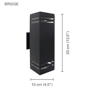 Xtricity - Luminaire Mural Extérieur, Hauteur de 13'', De la Collection Bridge, Noir - Simple Boutique