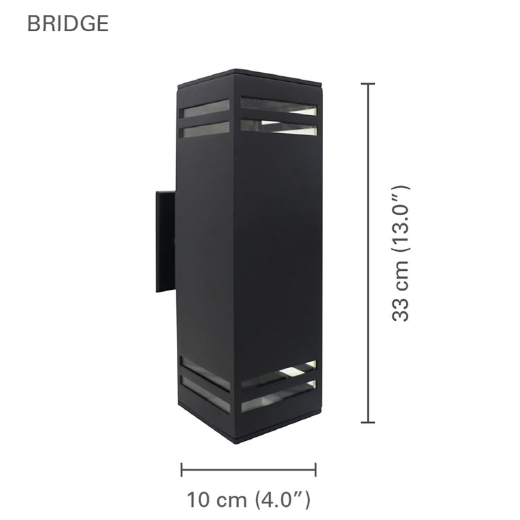 Xtricity - Luminaire Mural Extérieur, Hauteur de 13'', De la Collection Bridge, Noir - Simple Boutique