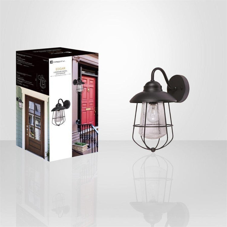 Xtricity - Luminaire Mural Extérieur, Hauteur de 14.17'', De la collection Edgar, Noir - Simple Boutique