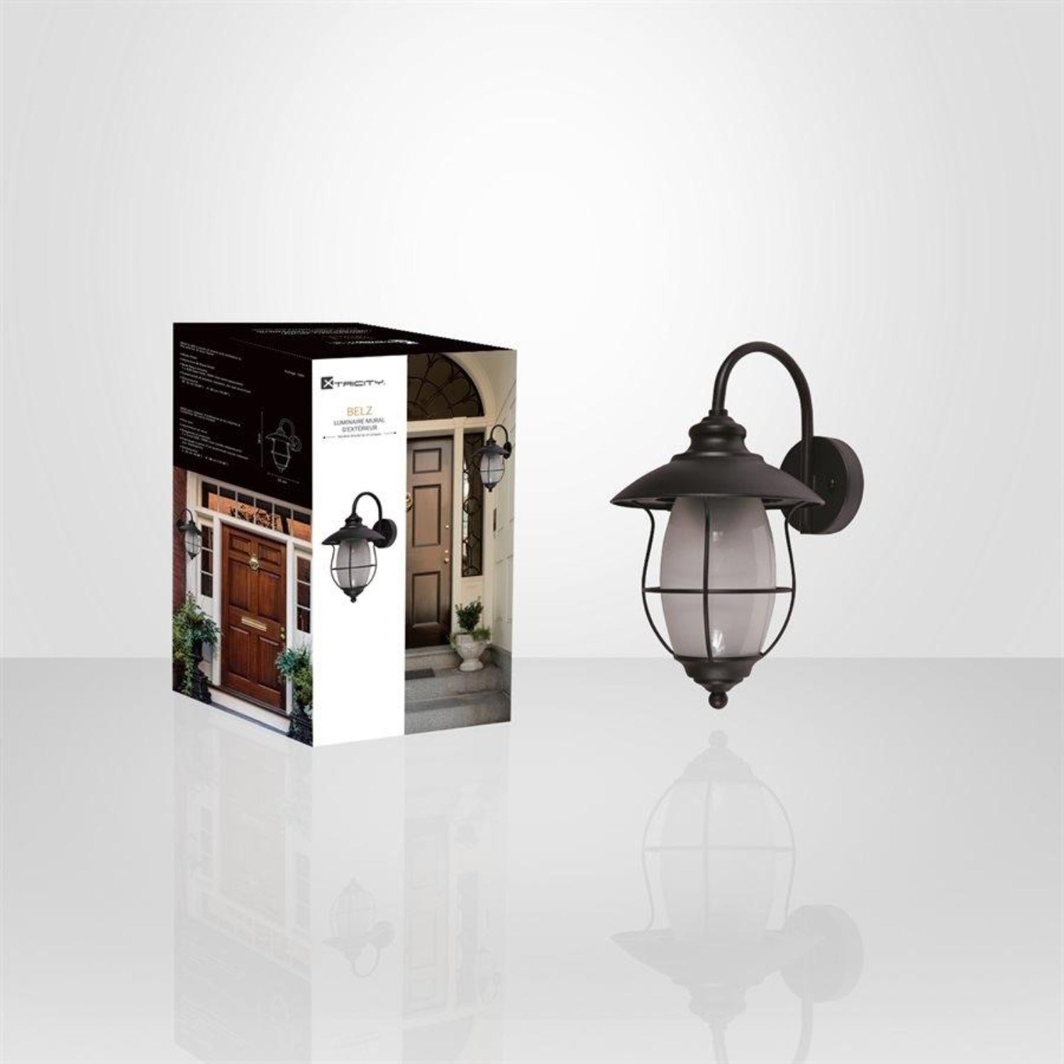 Xtricity - Luminaire Mural Extérieur, Hauteur de 15.35'', De la Collection Belz, Noir - Simple Boutique