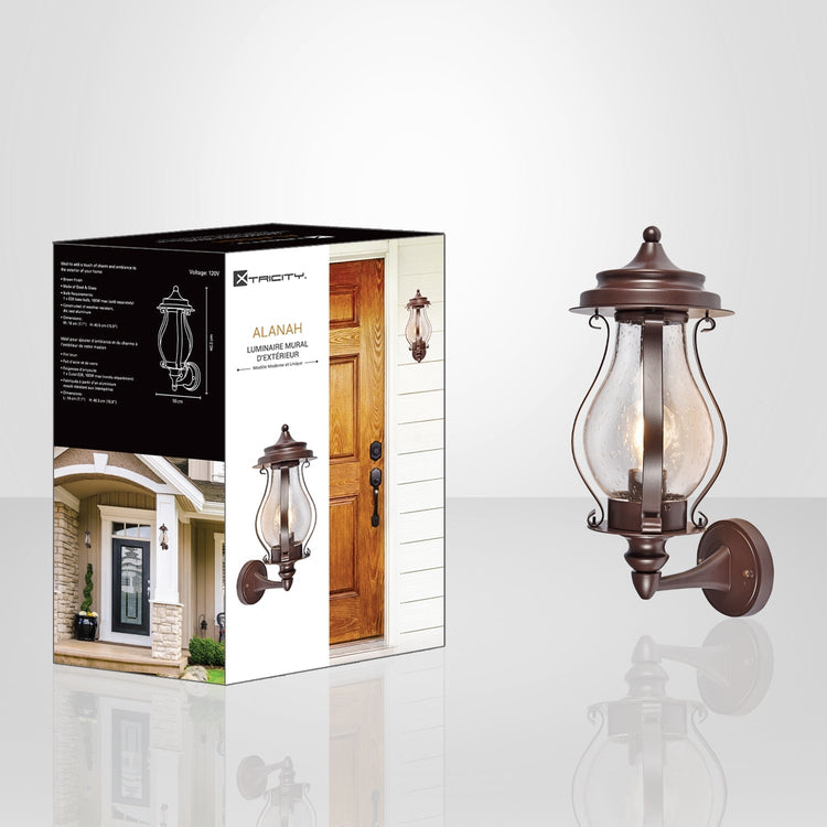 Xtricity - Luminaire Mural Extérieur, Hauteur de 15.9'', De la Collection Alanah, Brun - Simple Boutique