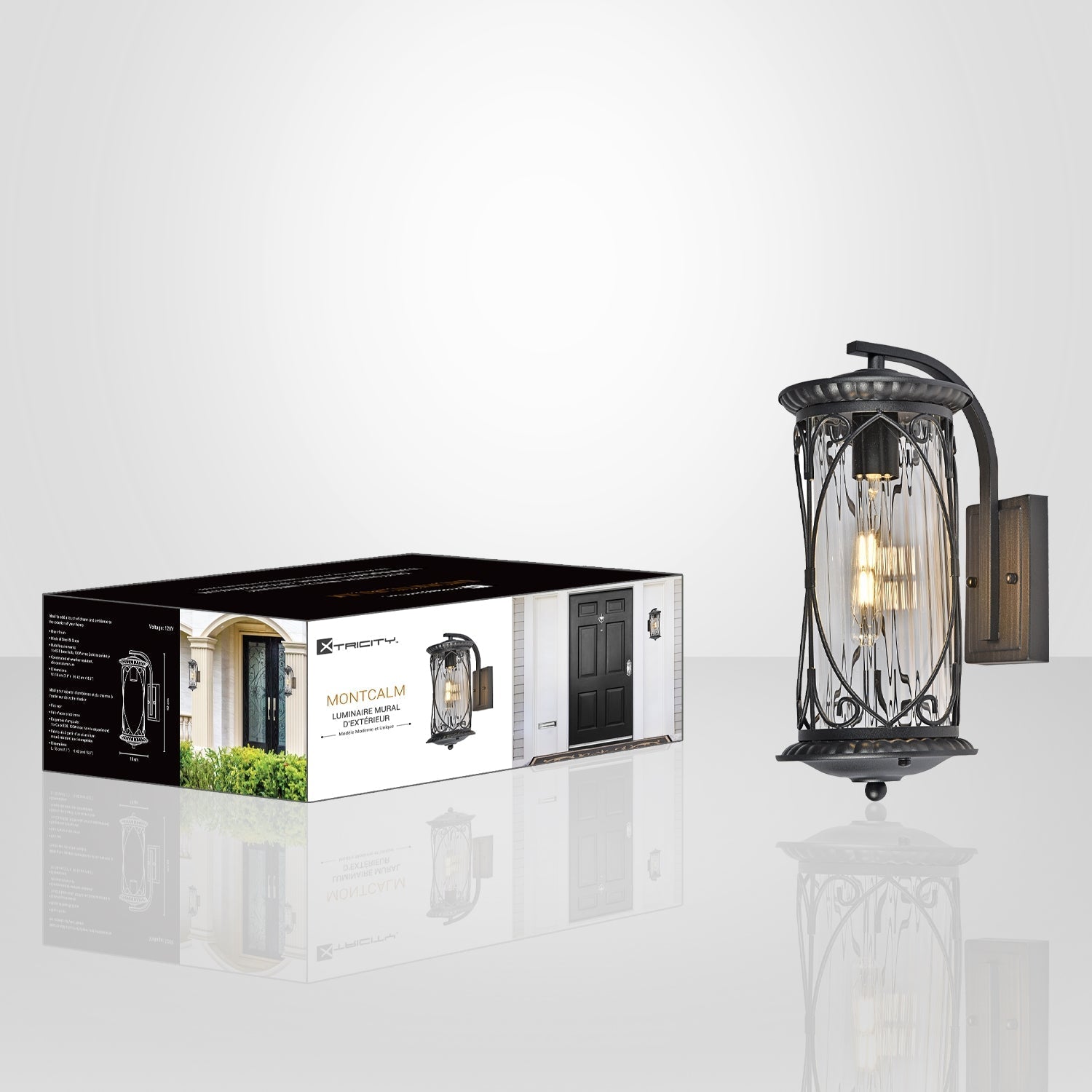 Xtricity - Luminaire Mural Extérieur, Hauteur de 16.5'', De la Collection Montcalm, Noir - Simple Boutique