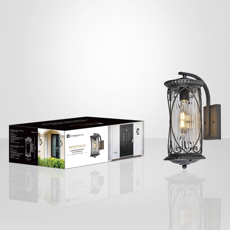 Xtricity - Luminaire Mural Extérieur, Hauteur de 16.5'', De la Collection Montcalm, Noir - Simple Boutique