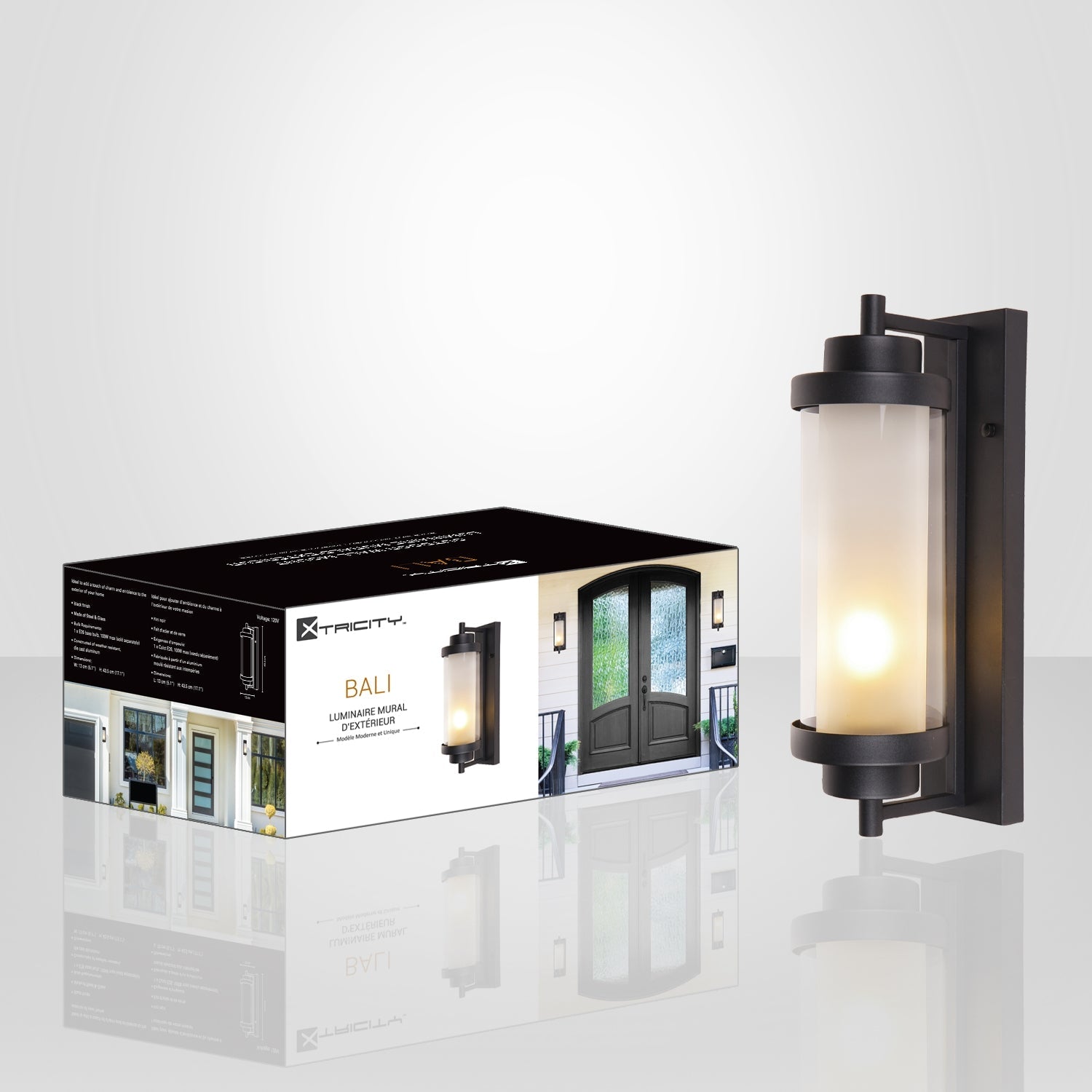 Xtricity - Luminaire Mural Extérieur, Hauteur de 17.1'', De la Collection Bali, Noir - Simple Boutique