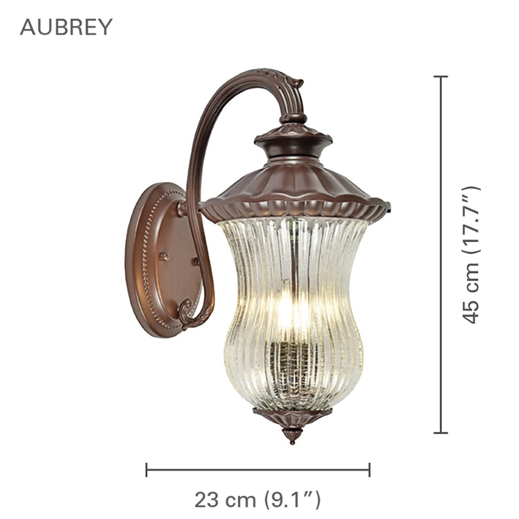 Xtricity - Luminaire Mural Extérieur, Hauteur de 17.7'', De la Collection Aubrey, Brun - Simple Boutique