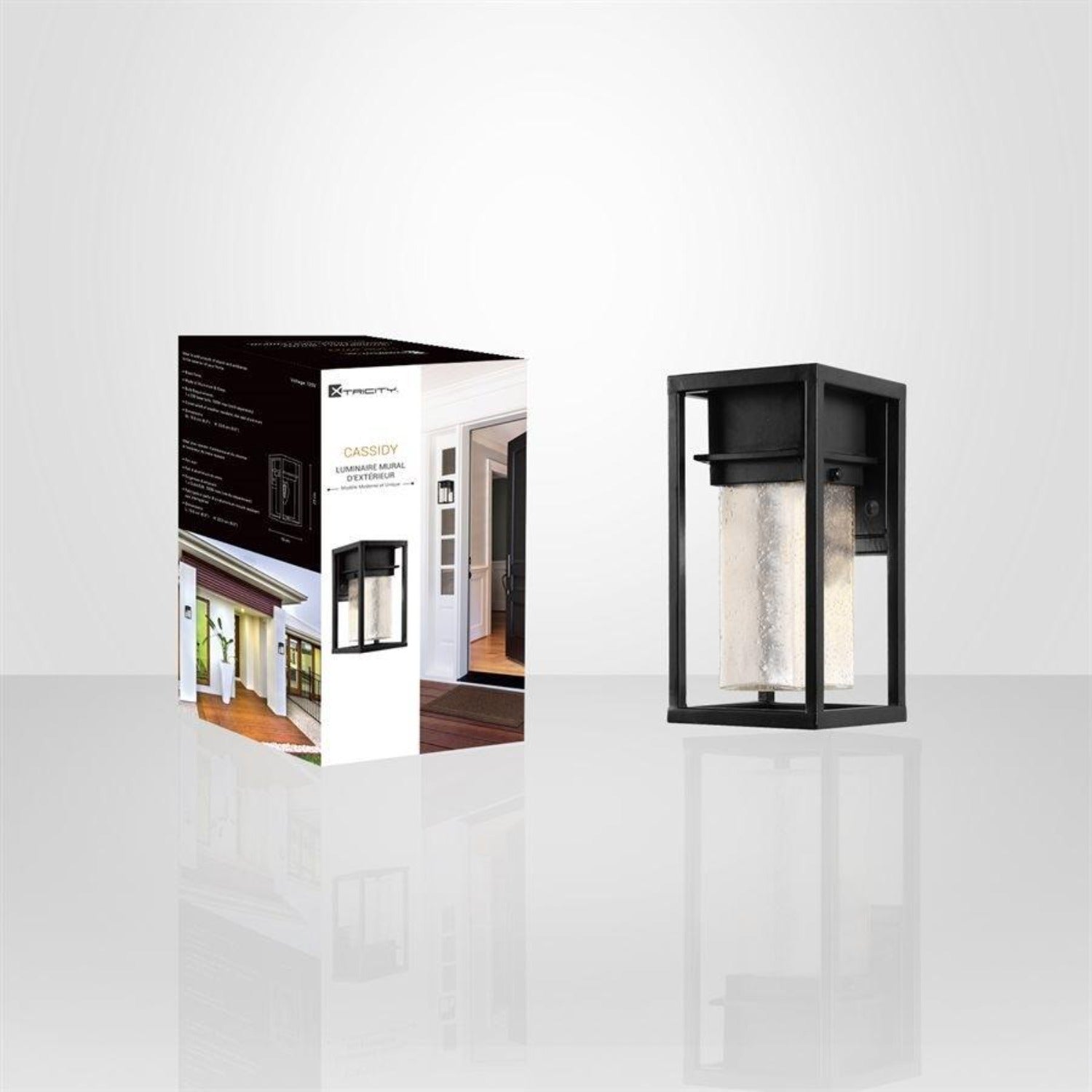 Xtricity - Luminaire Mural Extérieur, Hauteur de 9'', De la Collection Cassidy, Noir - Simple Boutique