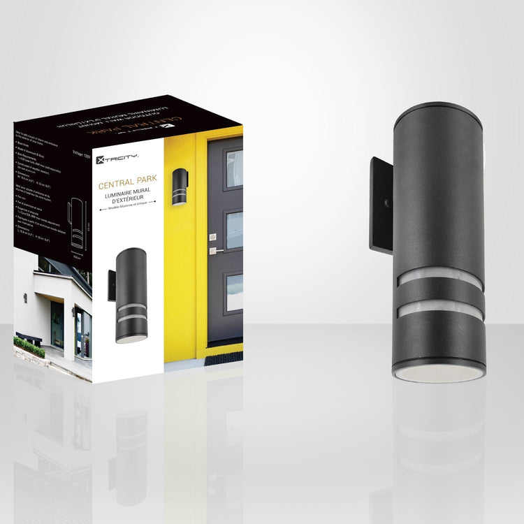 Xtricity - Luminaire Mural Extérieur, Hauteur de 9'', De la Collection Central Park, Noir - Simple Boutique