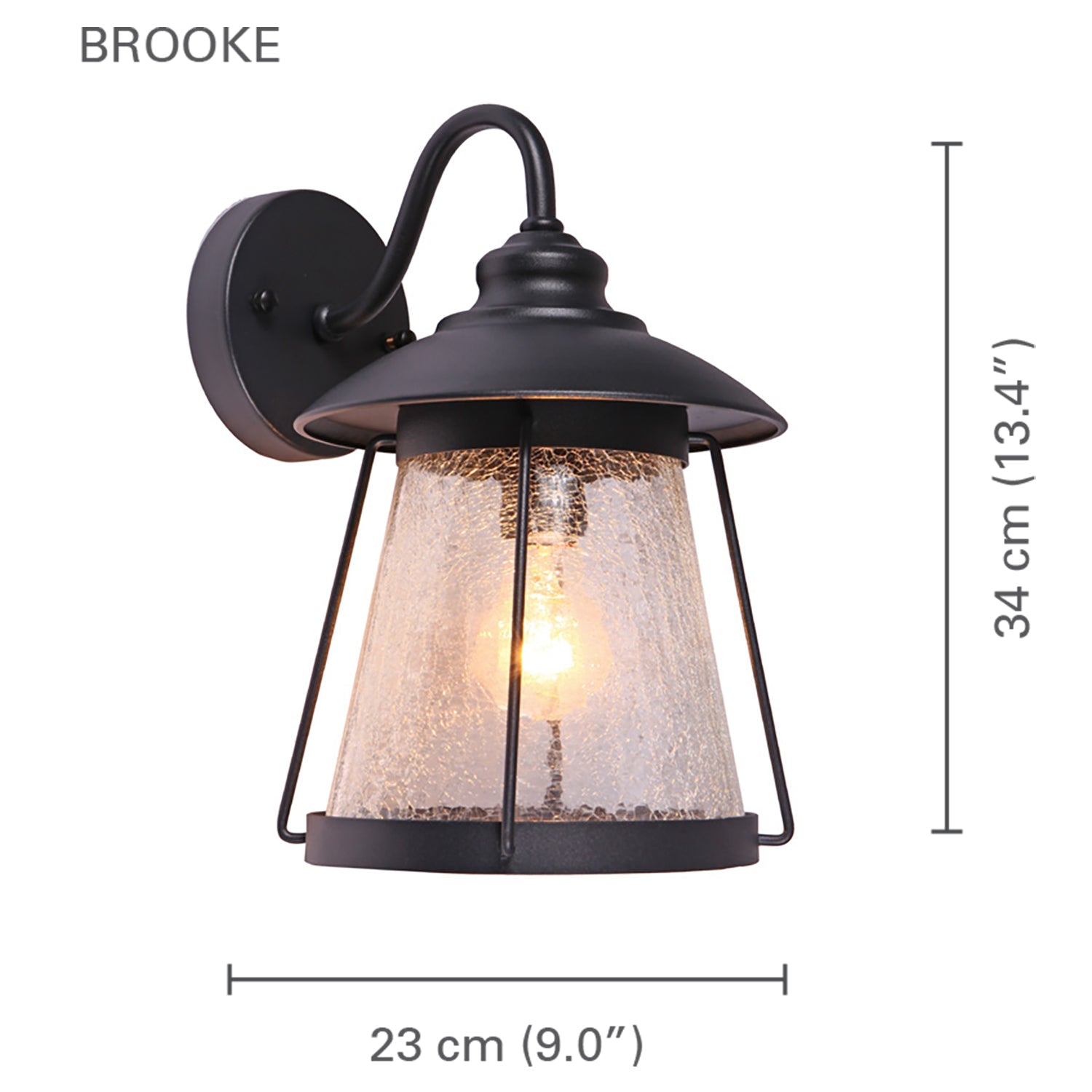 Xtricity - Luminaire Mural Extérieur, Largeur de 9'', De la Collection Brooke, Noir - Simple Boutique