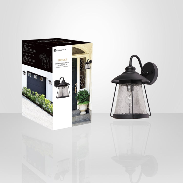 Xtricity - Luminaire Mural Extérieur, Largeur de 9'', De la Collection Brooke, Noir - Simple Boutique