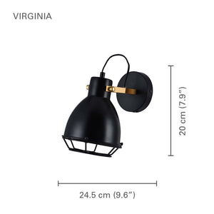 Xtricity - Luminaire Mural Interieur, Largeur de 9.6'', De la Collection Virginia, Noir - Simple Boutique