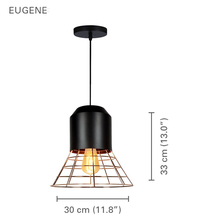 Xtricity - Luminaire Suspendu, 12'' de Largeur, De la Collection Eugene, Noir - Simple Boutique