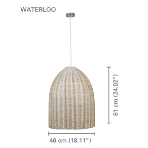Xtricity - Luminaire Suspendu, Hauteur de 23.43", De la Collection Waterloo, Beige - Simple Boutique