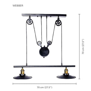 Xtricity - Luminaire Suspendu, Hauteur de 27.5'' , De la Collection Webber, Noir - Simple Boutique