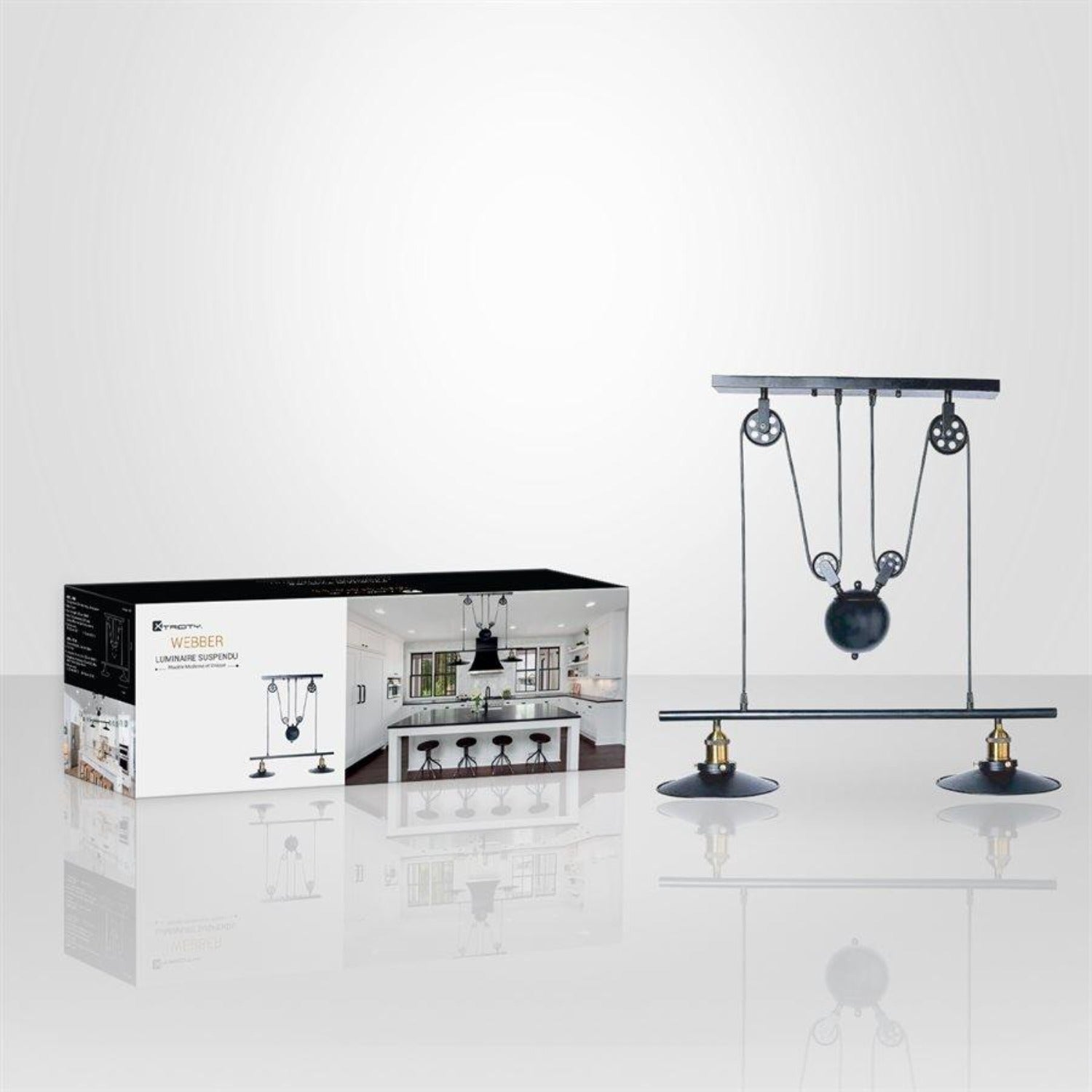 Xtricity - Luminaire Suspendu, Hauteur de 27.5'' , De la Collection Webber, Noir - Simple Boutique