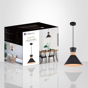 Xtricity - Luminaire Suspendu, Largeur 12.9'', De la Collection Foster, Noir - Simple Boutique