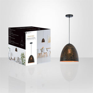 Xtricity - Luminaire Suspendu, Largeur de 11.81'', De la Collection Ashford, Noir et Or - Simple Boutique