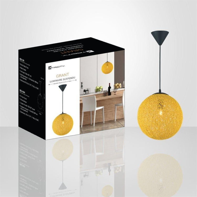 Xtricity - Luminaire Suspendu, Largeur de 11.81'', De la Collection Grant, Jaune - Simple Boutique