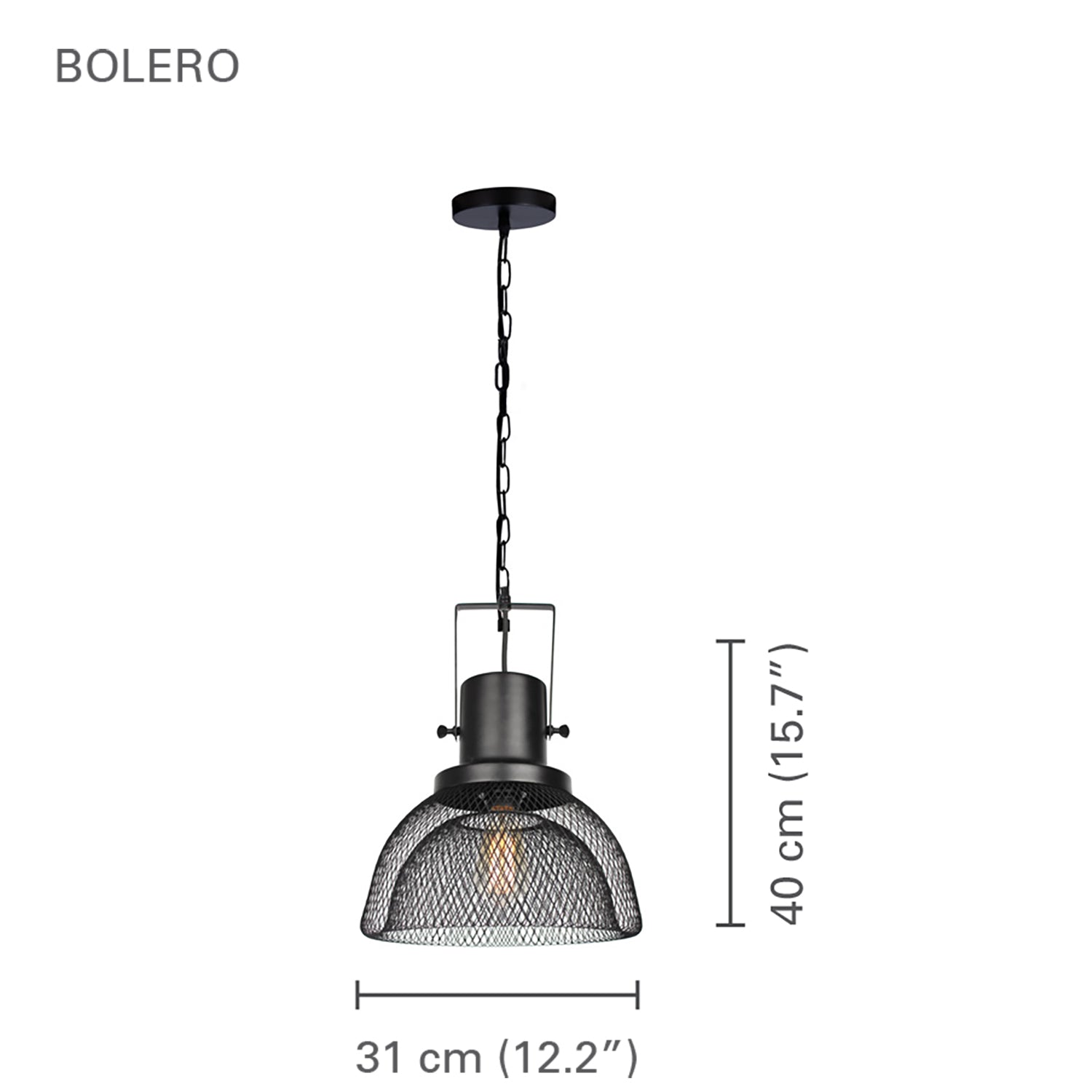 Xtricity - Luminaire Suspendu, Largeur de 12.2", De la Collection Bolero, Noir - Simple Boutique