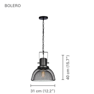 Xtricity - Luminaire Suspendu, Largeur de 12.2", De la Collection Bolero, Noir - Simple Boutique