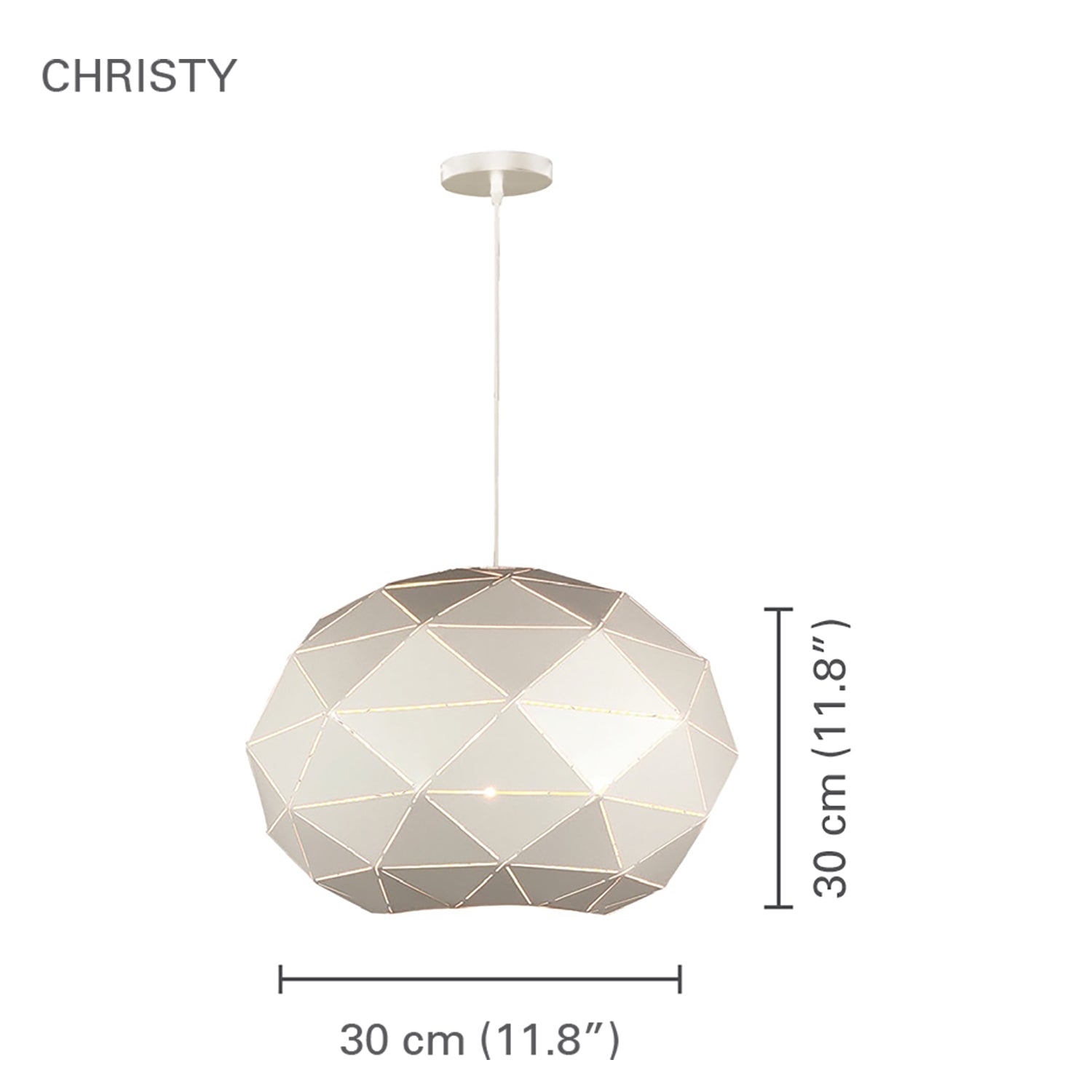 Xtricity - Luminaire Suspendu, Largeur de 13.77'', De la Collection Christy, Blanc - Simple Boutique