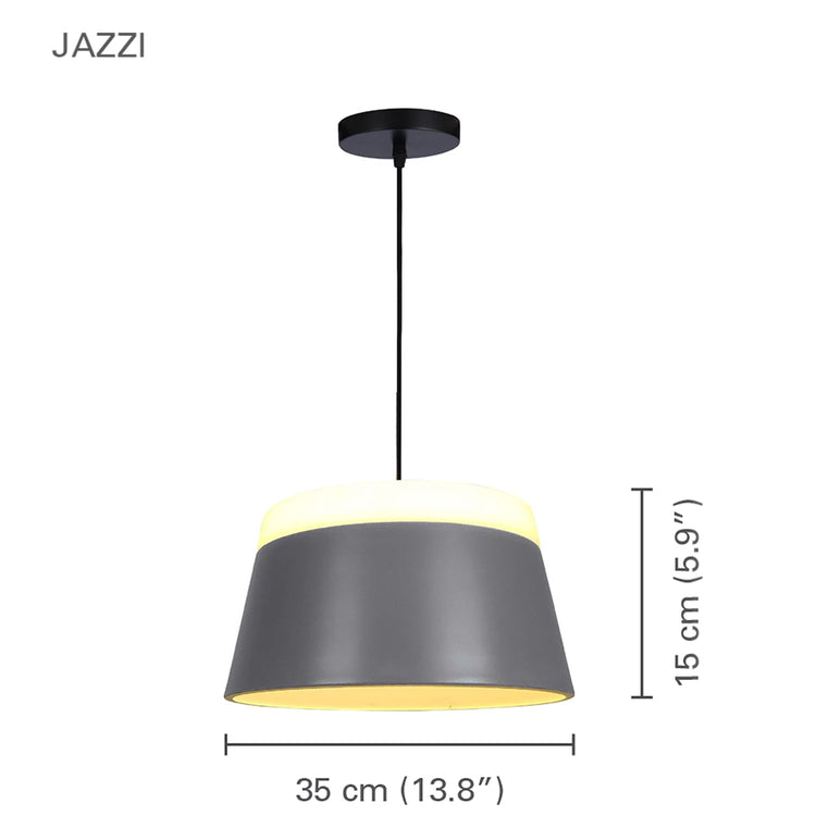 Xtricity - Luminaire Suspendu, Largeur de 13.77'', De la Collection Jazzi, Gris - Simple Boutique