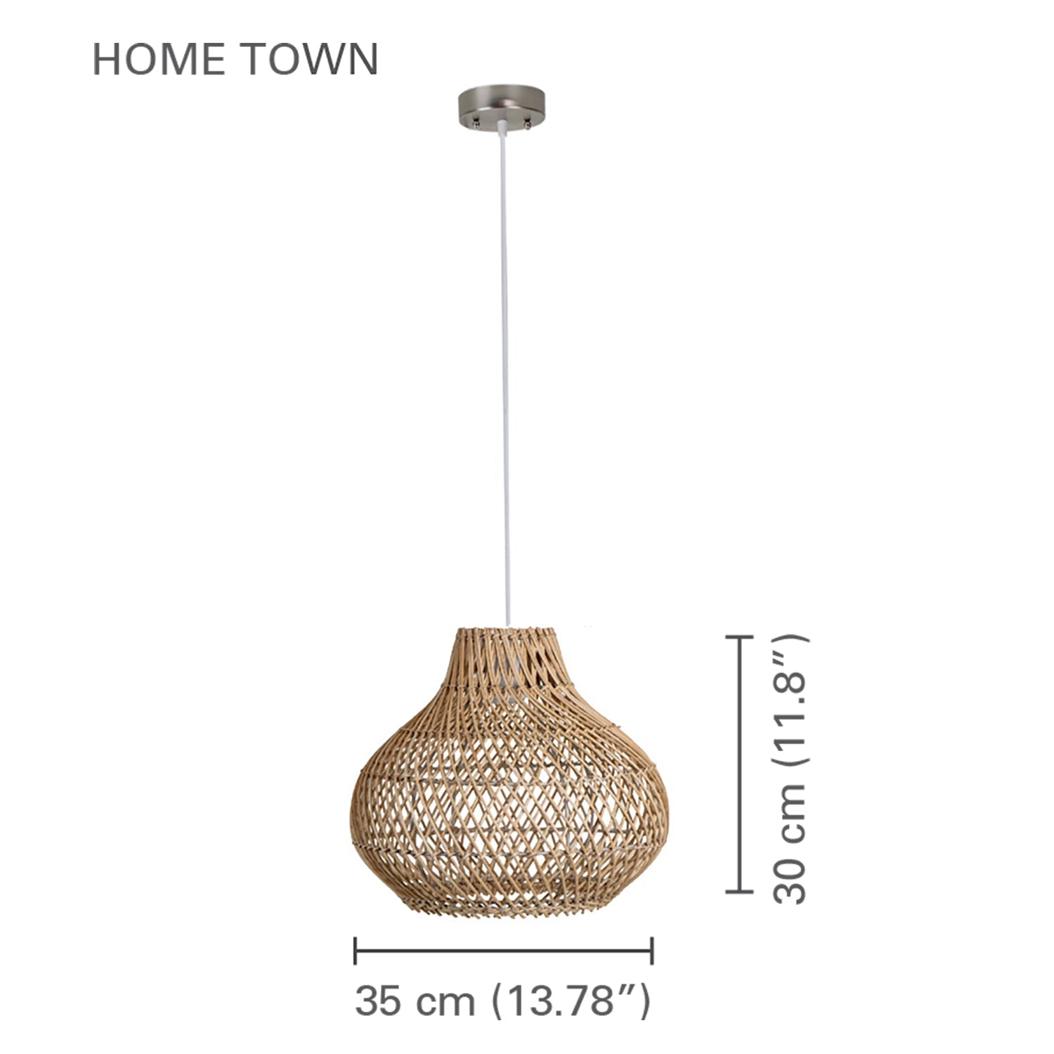 Xtricity - Luminaire Suspendu, Largeur de 13.78", De la Collection Home Town, Beige - Simple Boutique