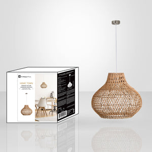 Xtricity - Luminaire Suspendu, Largeur de 13.78", De la Collection Home Town, Beige - Simple Boutique