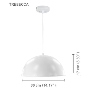 Xtricity - Luminaire Suspendu, Largeur de 14.17", De la Collection Trebecca, Blanc - Simple Boutique