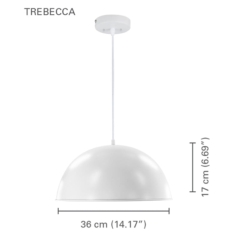 Xtricity - Luminaire Suspendu, Largeur de 14.17", De la Collection Trebecca, Blanc - Simple Boutique