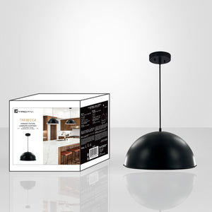 Xtricity - Luminaire Suspendu, Largeur de 14.17", De la Collection Trebecca, Noir - Simple Boutique