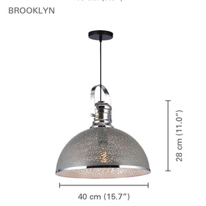 Xtricity - Luminaire Suspendu, Largeur de 15.7'', De la Collection Brooklyn, Gris - Simple Boutique