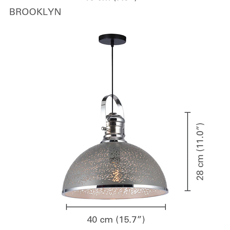Xtricity - Luminaire Suspendu, Largeur de 15.7'', De la Collection Brooklyn, Gris - Simple Boutique