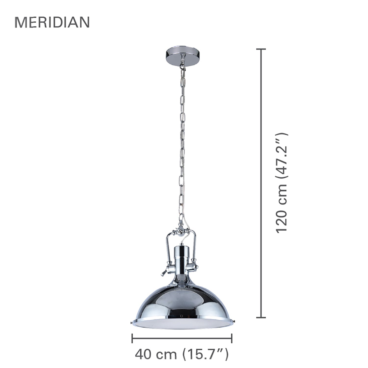 Xtricity - Luminaire Suspendu, Largeur de 15.7'', De la Collection Meridian, Argent - Simple Boutique