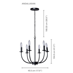 Xtricity - Luminaire Suspendu, Largeur de 17.9'', De la Collection Andalusian, Noir - Simple Boutique