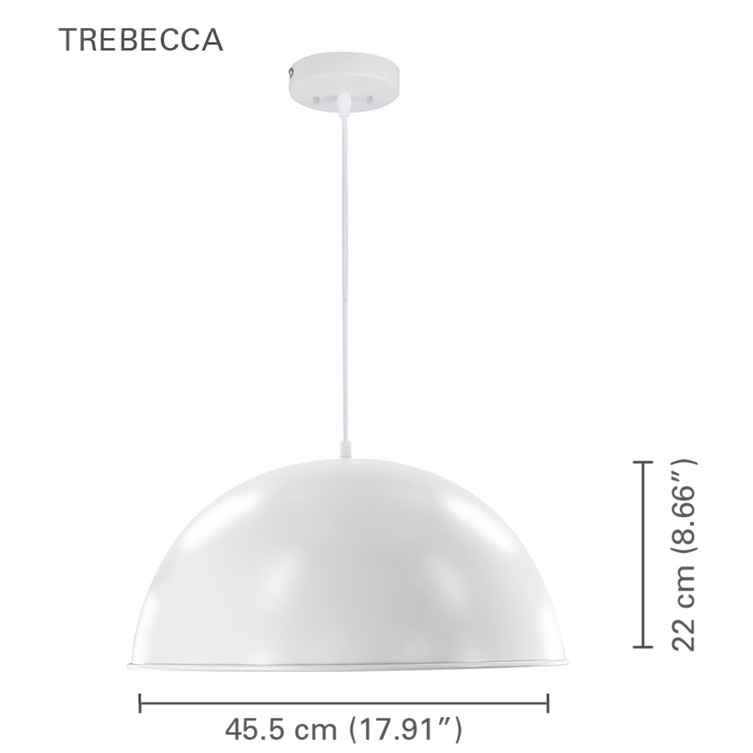 Xtricity - Luminaire Suspendu, Largeur de 17.91", De la Collection Trebecca, Blanc - Simple Boutique