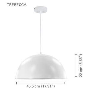 Xtricity - Luminaire Suspendu, Largeur de 17.91", De la Collection Trebecca, Blanc - Simple Boutique