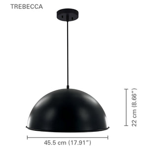 Xtricity - Luminaire Suspendu, Largeur de 17.91", De la Collection Trebecca, Noir - Simple Boutique