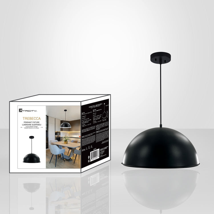 Xtricity - Luminaire Suspendu, Largeur de 17.91", De la Collection Trebecca, Noir - Simple Boutique