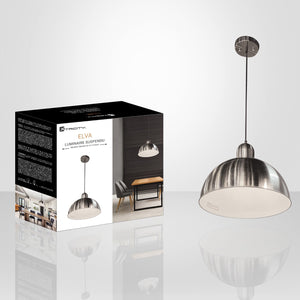 Xtricity - Luminaire Suspendu, Largeur de 18'', De la Collection Elva, Argenté - Simple Boutique