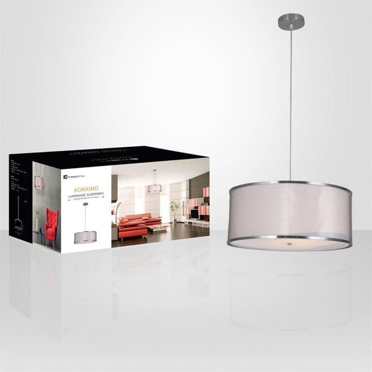 Xtricity - Luminaire Suspendu, Largeur de 19.6'', De la Collection Kokkino, Gris - Simple Boutique