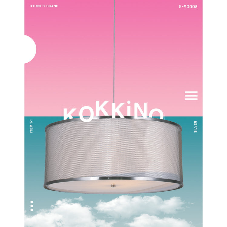 Xtricity - Luminaire Suspendu, Largeur de 19.6'', De la Collection Kokkino, Gris - Simple Boutique