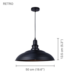Xtricity - Luminaire Suspendu, Largeur de 19.6'', De la Collection Retro, Noir - Simple Boutique