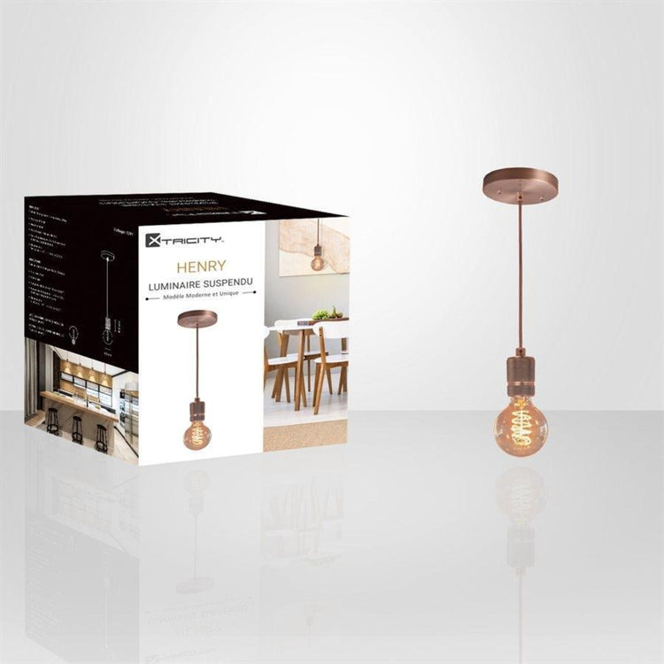 Xtricity - Luminaire Suspendu, Largeur de 1.9'', De la Collection Henry, Laiton Antique - Simple Boutique